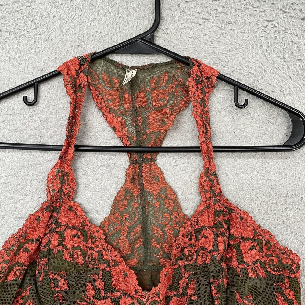 Free People Intimately Bralette Womens L Wild Roses Lace Racerback Sheer Floral - Picture 3 of 11